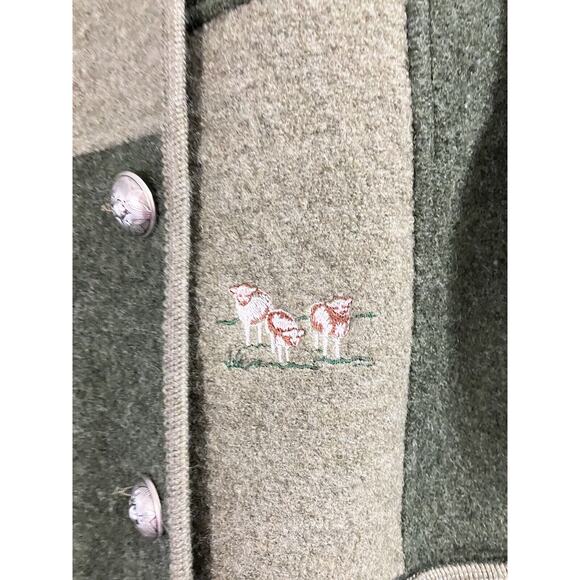 Idomeneo Embroidered Wool Waistcoat Jacket Cardigan Made In Austria Sz 38 L/XL * - Picture 7 of 11